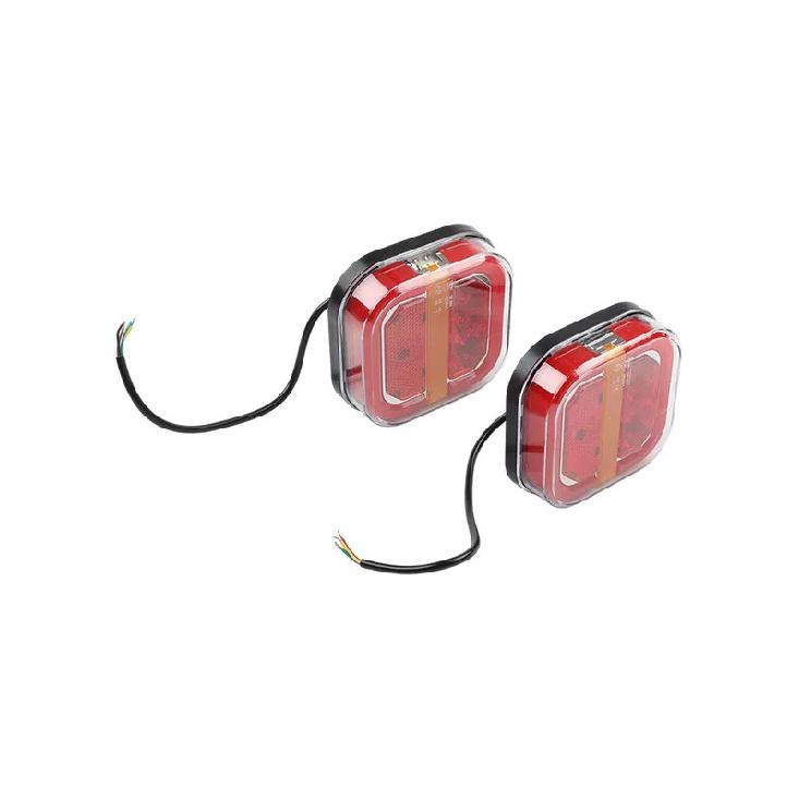 IP67 Waterproof Square LED Trailer Taillight for 12/24V Trucks and Vans Includes 28 LEDs for Brake and Signal Lights