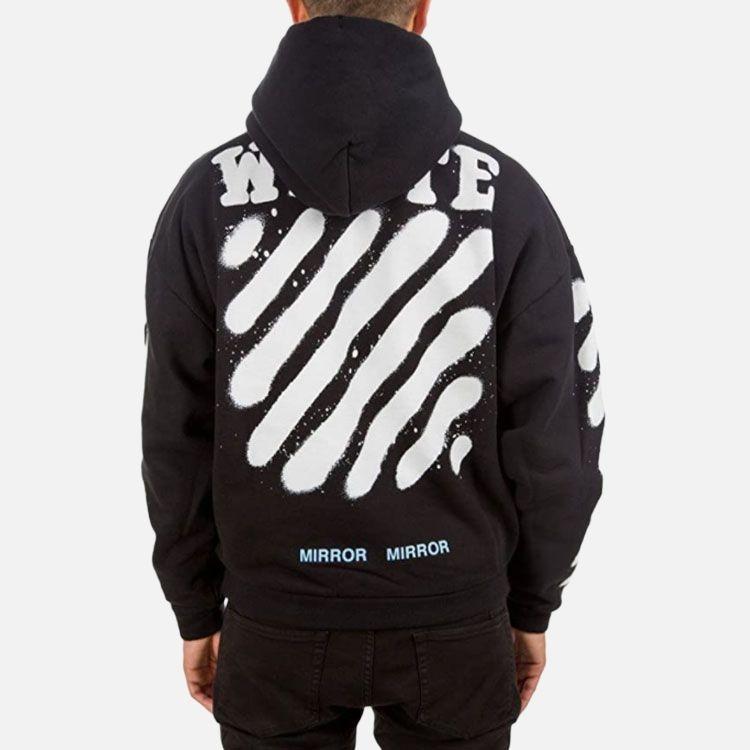 Men's Off-White Splash Ink Graffiti Stripe Black OMBB009G20FLE0021001