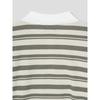SHIFT.G Stripe Pattern Polo Neck Sweater Khaki