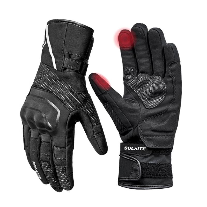 SULAITE G9 Winter Motorcycle Gloves TPR Protection Waterproof Thermal Touchscreen Gloves with Reflective Strips