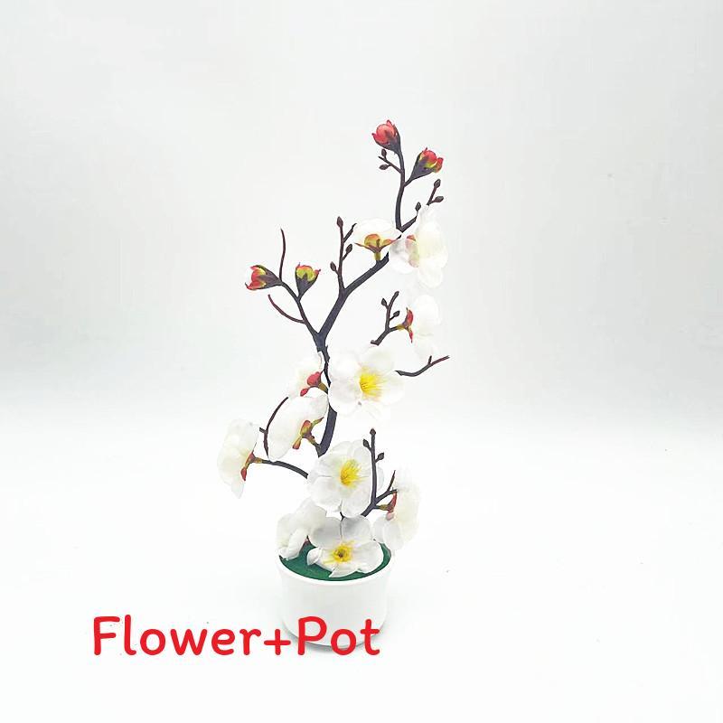 

Elegant Artificial Plum Blossom Potted Plant Bonsai Wedding And Home Decor Prop White