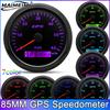 85MM GPS Speedometer With GPS Antenna 0-60 MPH For Motorcycle Marine Boat Car Truck Speed Gauge Meter 7 Color Backlight