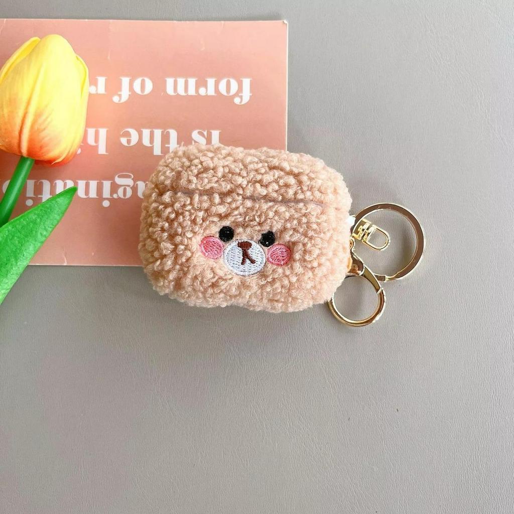 Cute Plush Teddy Bear Headphone Cover For Apple Airpods 4 3 2 1 and Airpods Pro2 3 Protective Case Against Falls