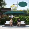 4.6m Double Garden Parasol Green