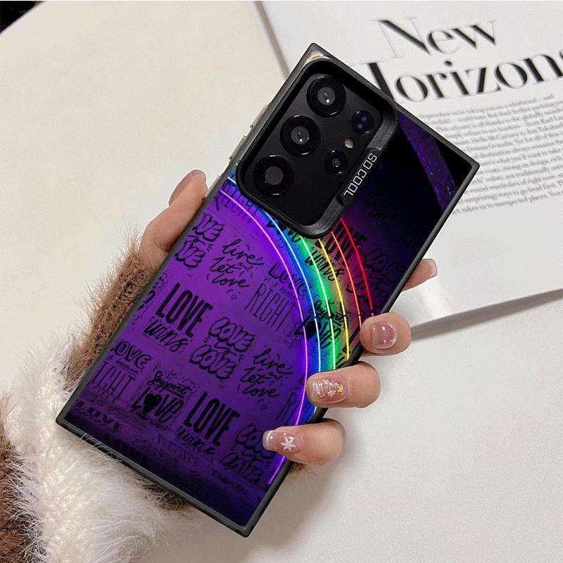 LGBT Rainbow Love Is Love Soft Phone Case for Samsung Galaxy S24 S25 FE S26 Edge S23 Ultra S22 Plus S21 + Shockproof Cover Back