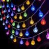 LED Round Crystal Ball Light Outdoor Garden Waterproof Camping Atmosphere Light String for Living Room and Courtyard Decoration