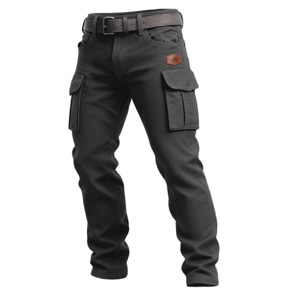 Men Cargo Pants Relaxed Fit Multi Pocket Trousers Cotton Fabric Utility Casual Straight Leg Pants with Belt