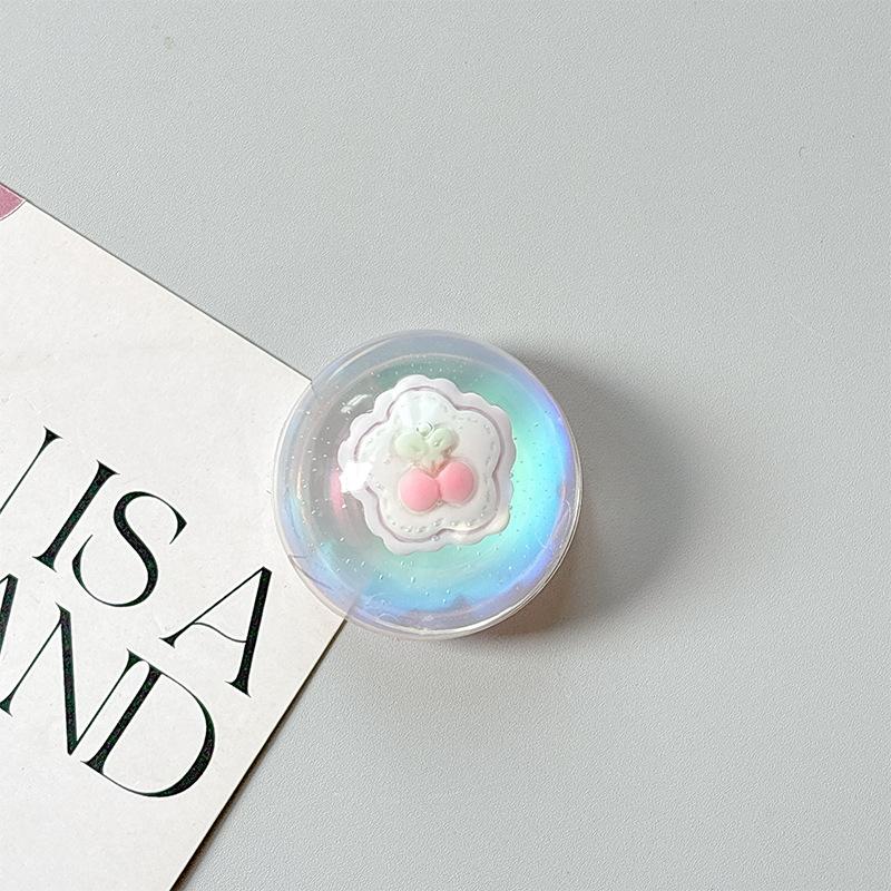 Wind Girl Heart Dream Bear Transparent Airbag Mobile Phone Holder Paste Desktop Watching Drama Support