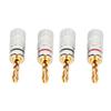 2 Pairs BFA Banana Plug 4mm Gold Plated Brass Serrated Speaker Plug Connectors for Amplifiers