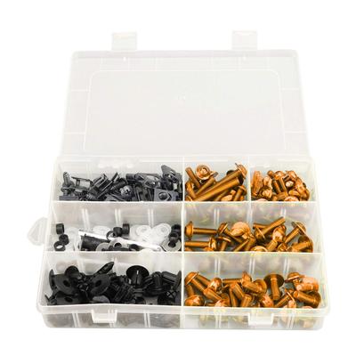 Viprh Motorcycle 198PCS Universal Fairing Bolts Screws Bodywork Kit Compatible with Honda Kawasaki Ducati Gold