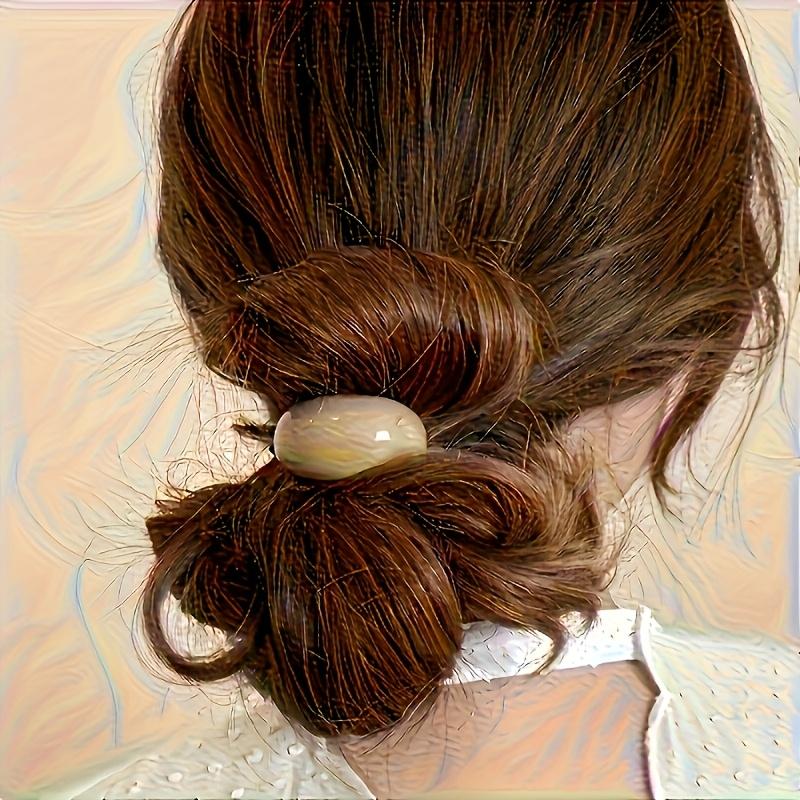 Vintage French-Inspired High-Elasticity Hair Ties for Women - Elegant Solid Color Ponytail Holders, Durable & Comfortable Hair Accessories