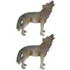 Wild Animal Roaring Wolf Figure Static Solid Plastic Lifelike Wolf Model Toys for Collection Gift Preschool Education