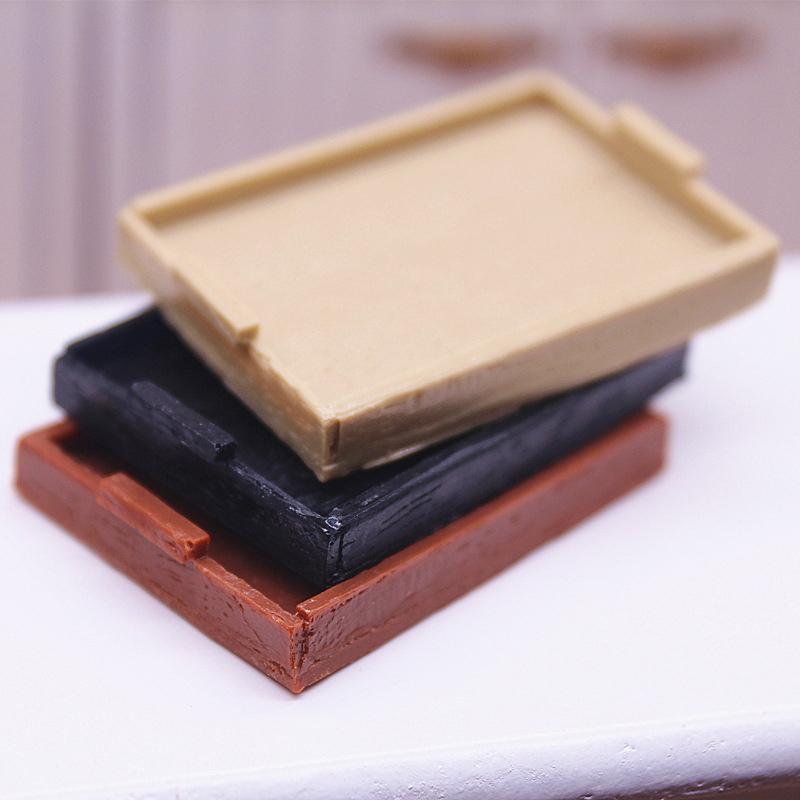 1:12 Dollhouse Miniature Dish Chopsticks Tray Bowl With Cover Tableware Model Kitchen Living Scene Decor Toy