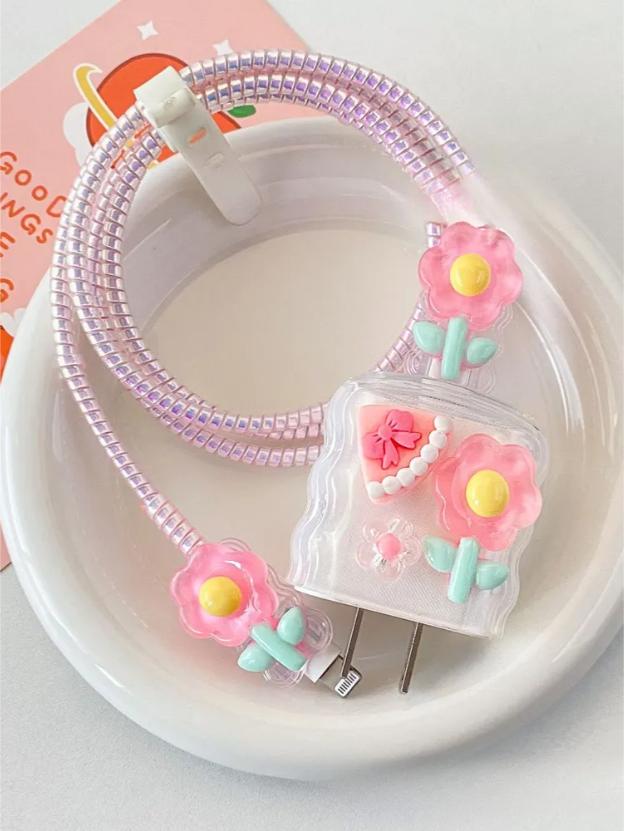 

Защитный чехол для зарядного устройства мобильного телефона, крышка для кабеля передачи данных One Size розовый