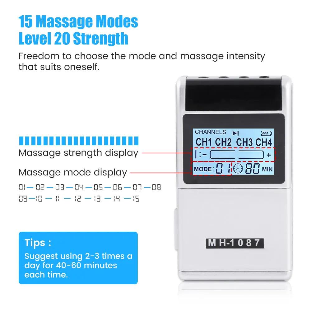 Langlebig und Sicher 15 Modi 4 Ausgangskanäle Pms Elektrisch Professionelle Muskelstimulation Physio Massagegerät Tens Elektroden Maschinen Körpermassagegerät Pad