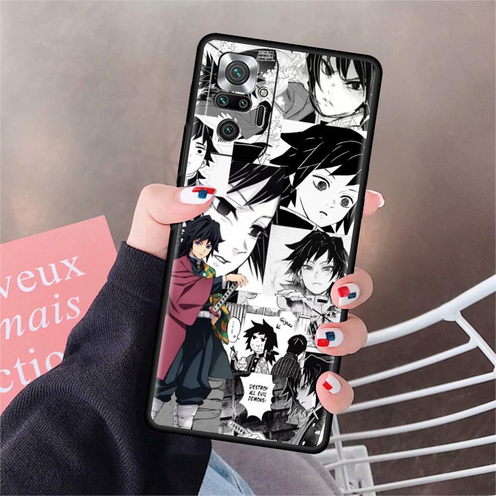 

Роскошный черный чехол для телефона Xiaomi Redmi Note 11 10 9 8 7 Pro 9S 9A 9C 10s 8T K40 10C 10S Funda Cover Kimetsu Yaiba Demon Slayer Redmi K40