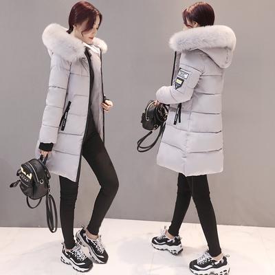 Baumwollgefütterte Jacke für Damen im Winter im koreanischen Stil, mittellange, baumwollgefütterte Jacke für Damen in großer Größe, schmal geschnittene, wattierte Jacke mit Kapuze