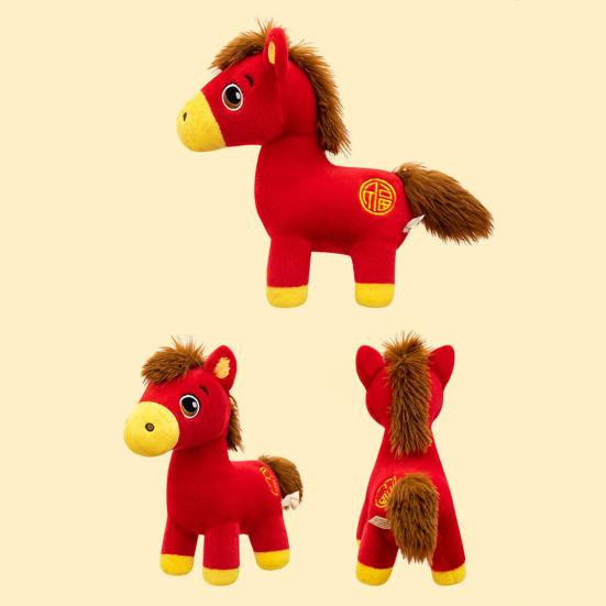 Horse Doll Year of The Horse Symbol PP Cotton Filling Traditional Craftsmanship Zodiac Doll Desk Ornament