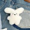 Puppy Toy Keychain with Bowknot Cartoon Big Ear Dog Plush Dolls Keyring Pendant Backpacks Bag Charm for Women and Girls
