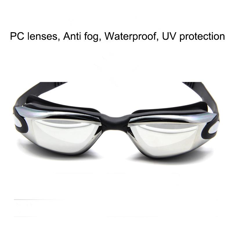 Professional Swimming Goggles Swimming Glasses with Earplugs Nose Clip Electroplate Waterproof Silicone