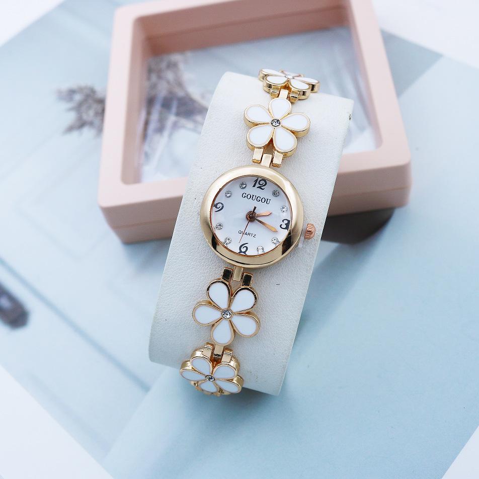 Modische Kleine Uhren Damen Luxus Strassstein Blume Armband Edelstahl Armband Uhr Kleid Damen Uhr relogio feminino
