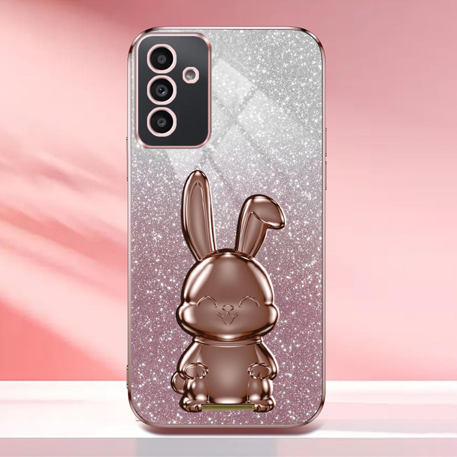

Phone Cover for Samsung Galaxy A35 5G,Lovely Rabbit Kickstand Glitter Back Shell Pink