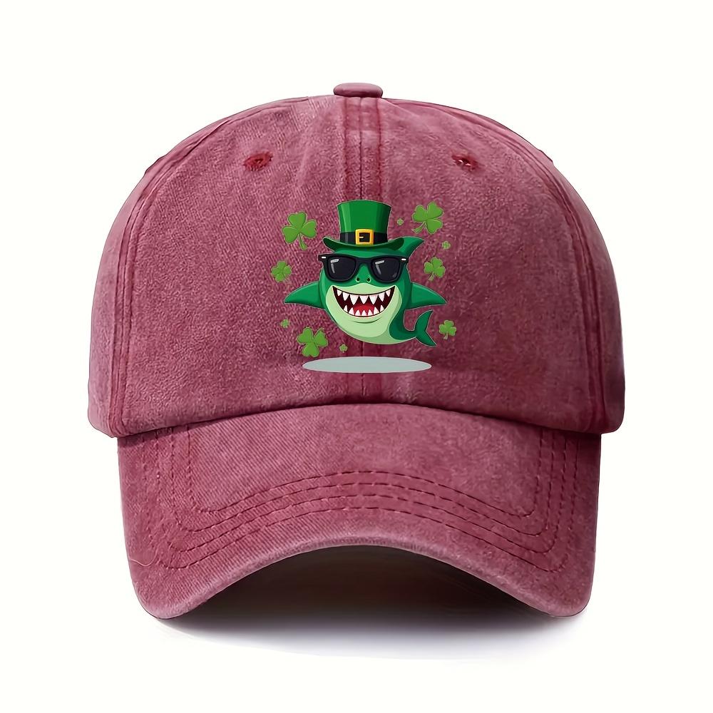 Shark St Patrick's Day Baseballkappe Lustige irische Grafik Verstellbar Polyester Lässiger Sonnenhut