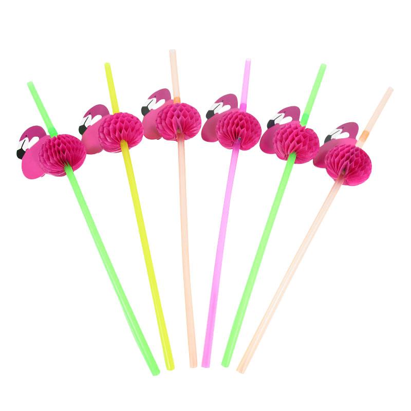 25/50Pcs Flamingo Pineapple Drinking Straws Hawaiian Beach Tropical Birthday Party Decoration Summer Pool Party Wedding Supplies