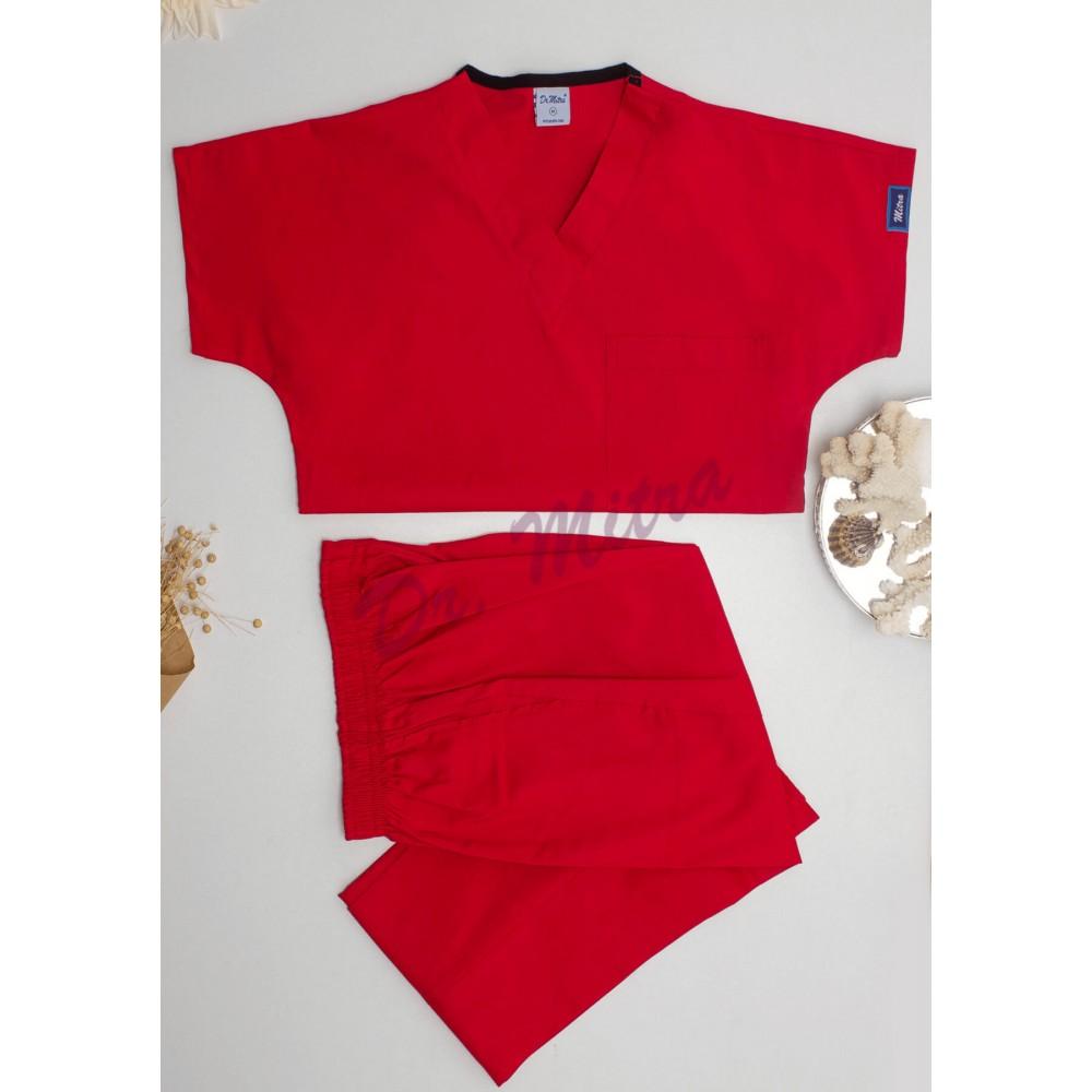 Two Piece Set Medical Scrubs Unisex Doctor Nursing Uniform Set Medical Uniform Surgical Suit Tops+Pants V-neck Short Sleeved Thin Tericoton Fabric