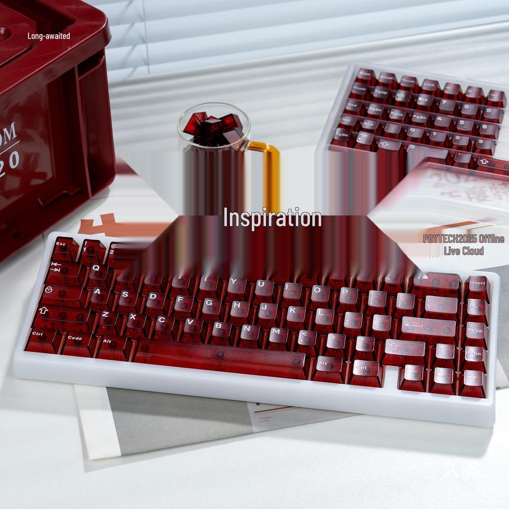 Frosted Translucent Red Keycap for Mechanical Keyboards, Original Height, Magnetic Switch Compatible