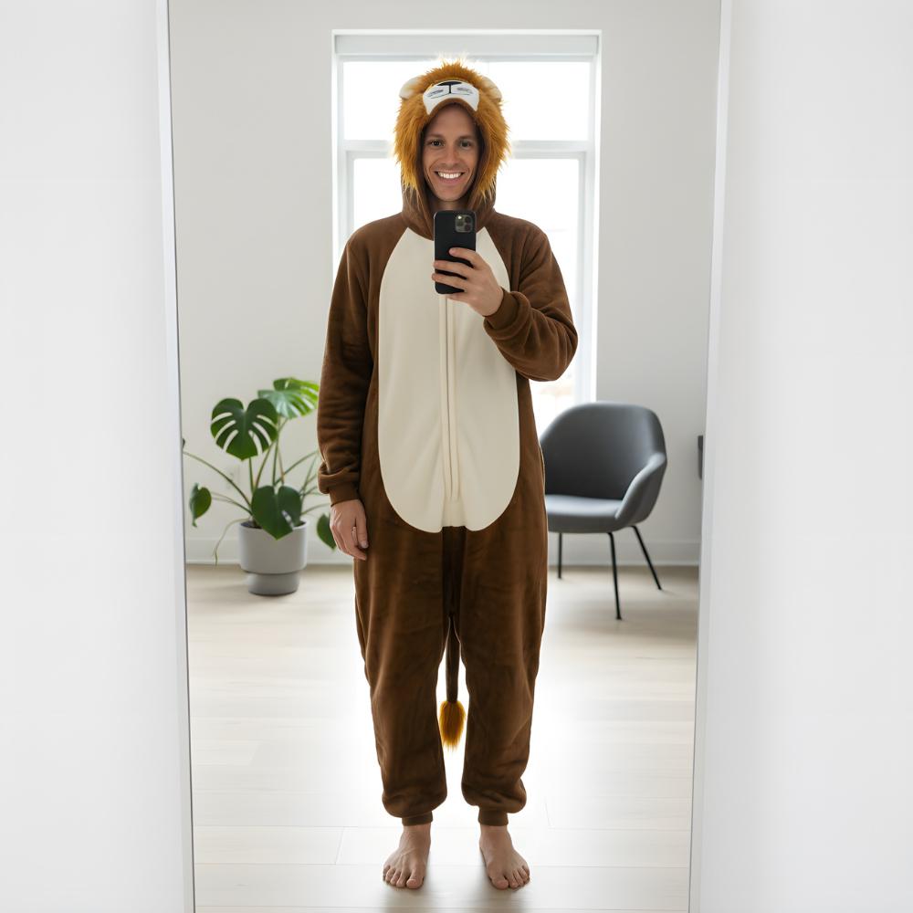 Piżama Onesie Kigurumi Kostium Przebranie Lew Xxl: 185 - 195Cm