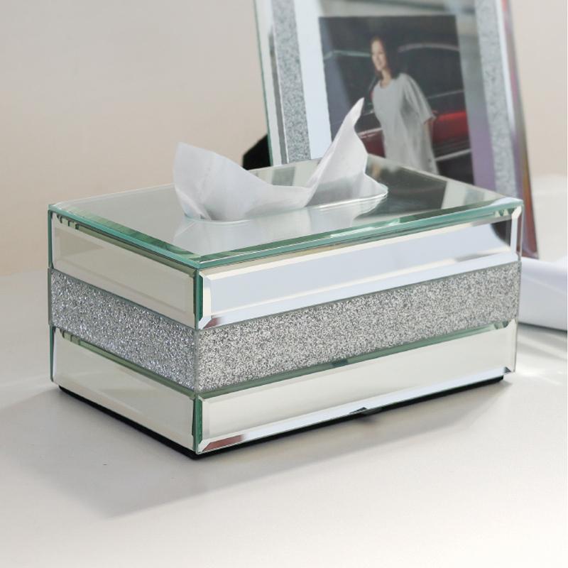 Tissue Box Living Room Light Luxury High-grade High-value Luxury High-end Glass Drawer Desktop Creative Sense of Advanced