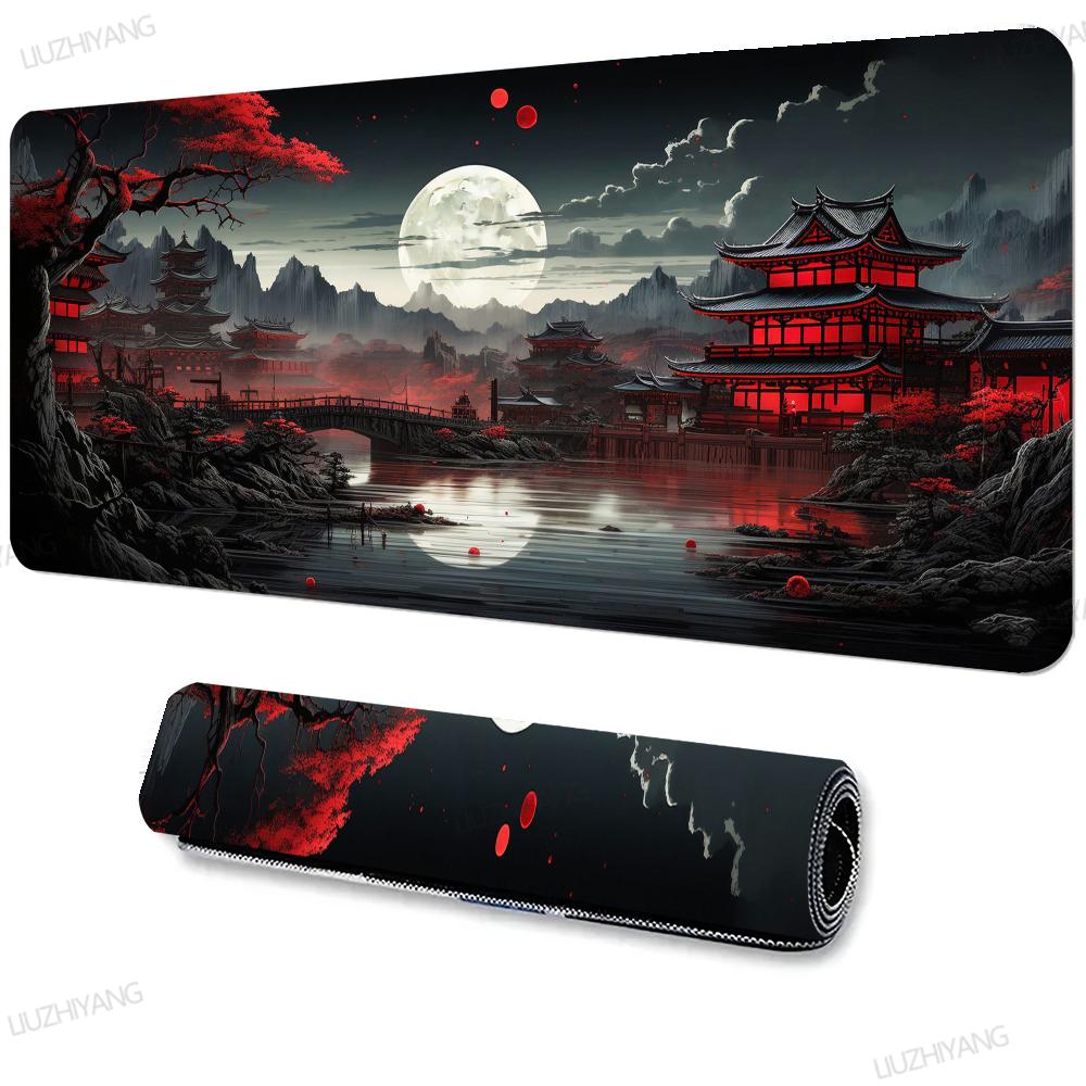 Sakura Landschaft Mauspads Großes Büro-Mauspad XXL Gamer Schreibtischzubehör Computertischunterlagen Erweitertes Langes Teppich-Mauspad