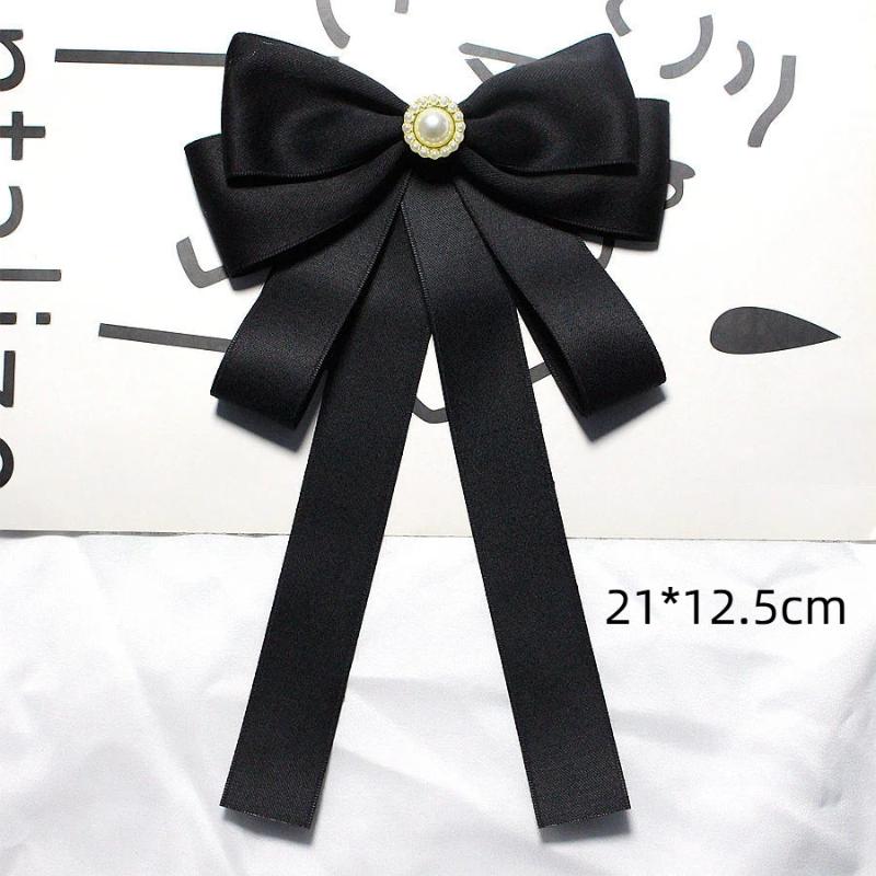 Black Bow Tie Rhinestone Bowknot Brooches For Women Shirt Collar Corsage Jewelry Clothing & Accessories