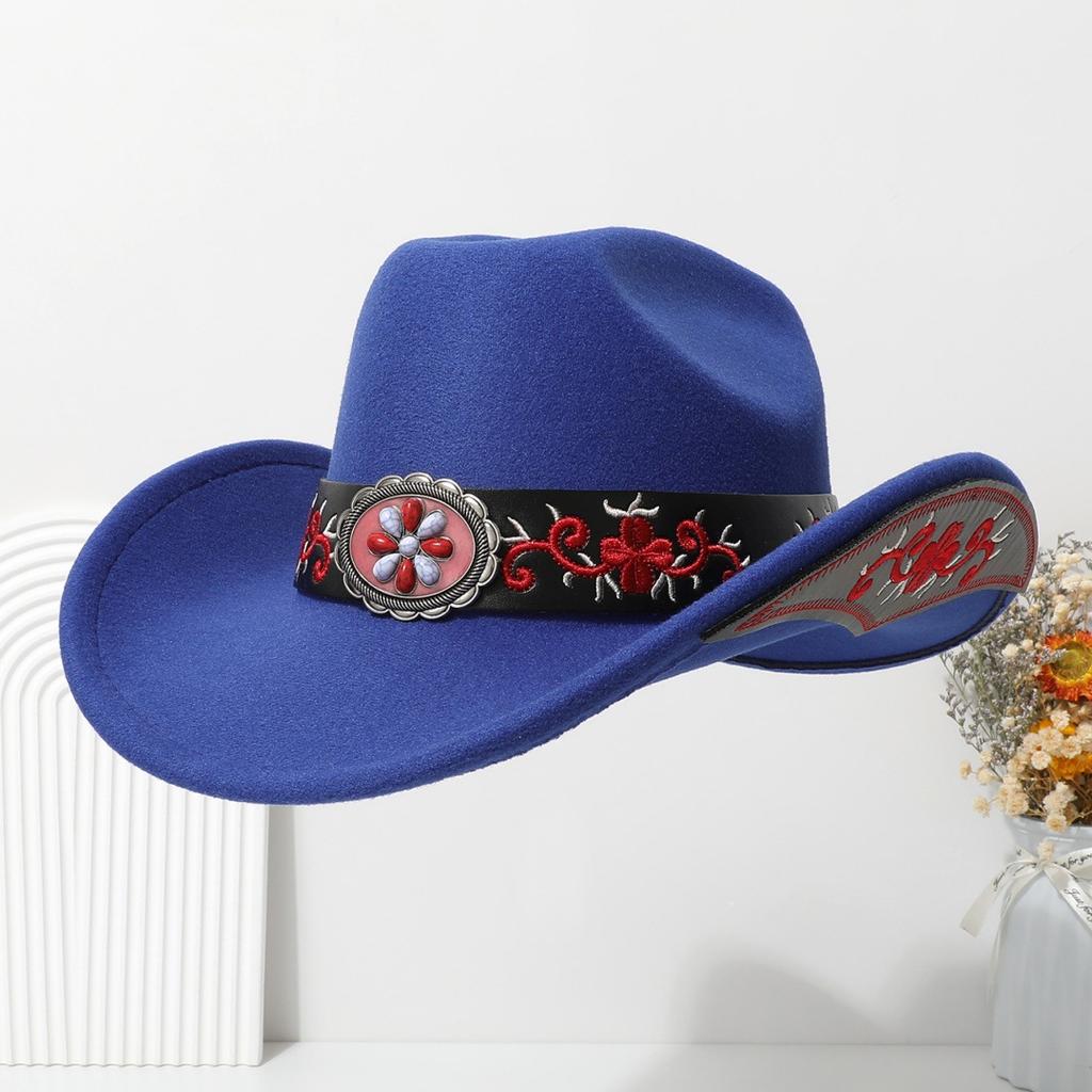 Vintage Wide-Brimmed Western Children's Cowboy Hat, Retro Ethnic Style Tibetan Fedora, European and American Jazz Hat