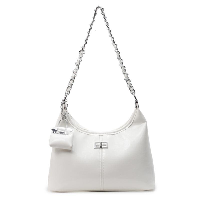 This Year, Korean Light Luxury Oil Wax Leather Chain Underarm Bag Is Popular, Femininity Commuting Advanced Sense Simple Messenger Bag