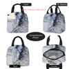 Marble-pattern Printed Tote Lunch Bag, Women's Insulated Bag, Clutch, Outdoor Picnic Storage Bag, Non-food Contact