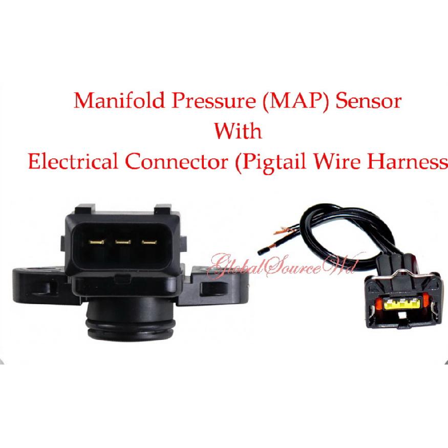 Manifold Pressure (MAP) Sensor W/ Connector Fits:Chrysler Dodge Mitsubishi | Pressure Sensor | 0601871697162