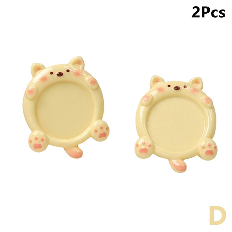 2Pcs Cute Resin Paint Palette Nail Art Palette Nail Art Display Stand Mini Portable Tone Nail Tools Art Supplies Decorative