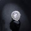Ring Hand Jewelry, Temperament Platinum-Plated Water Drop Zircon Ring For Women