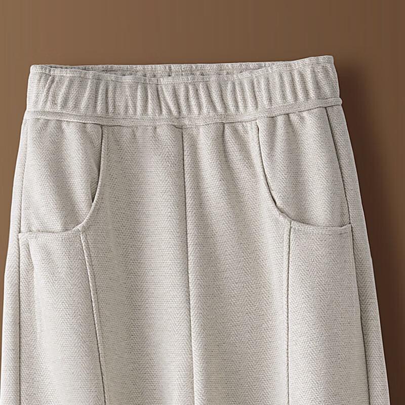 Women's Wool Blend Acetate Drawstring Casual Trousers