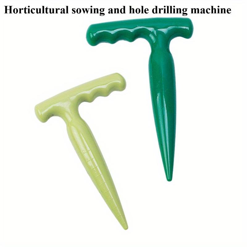 1pc Plastic Garden Hole Puncher Plant Seed and Seedling Dibber with Long Handle A Hole-digging Nursery Tool Gardening Accesorios