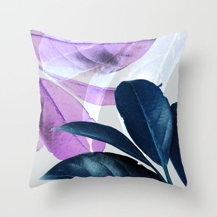 Ins Style Leaf Pattern Decorative Pillowcase Living Room Bedroom Square Cushion Pillowcase