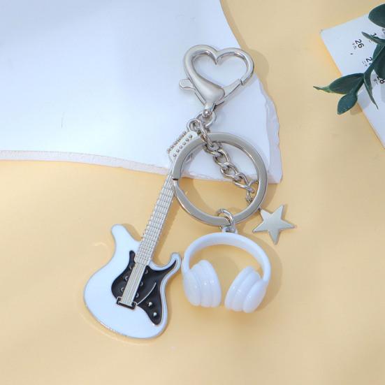 Yousheng Keychain Pendant, Electric Guitar Shape Key Holder with Metal Lobster Clasp, Music-Themed Gift for Rock Lovers And Students