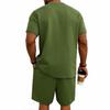 Herren Kurzarm Rundhals T-Shirt und Shorts Set Lässiges Basic Sportliches Zweiteiliges Outfit für den Alltag