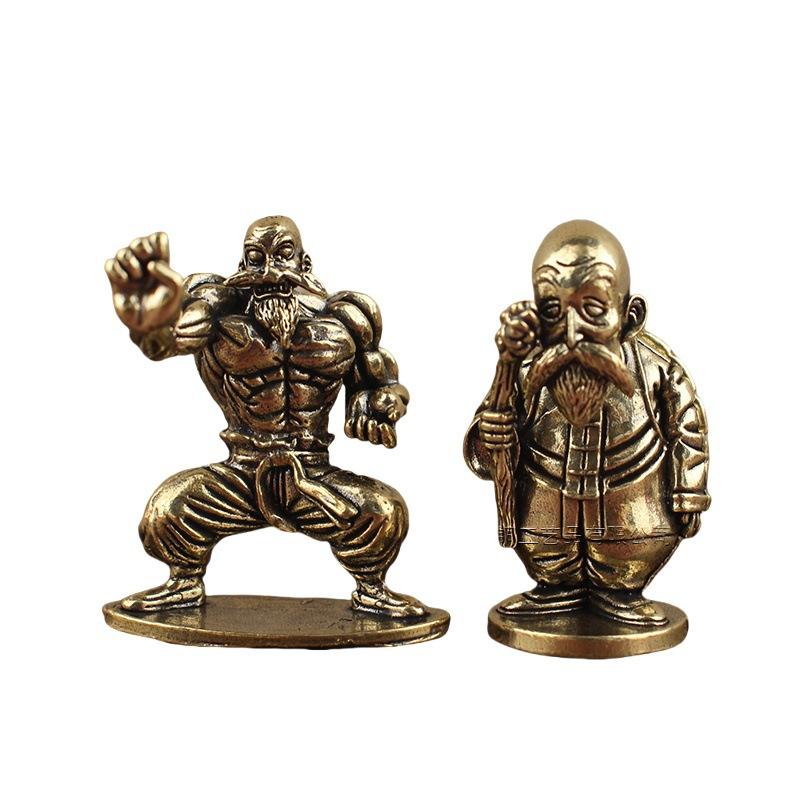 Brass Sennin Anime Figure Model Kame Sect Qigong Home Living Room Desktop Small Ornament Craft