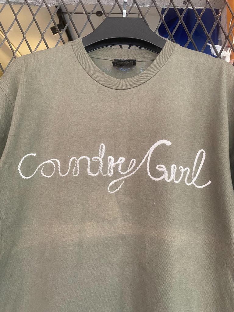 Rare Country Girl Spellout Art T shirt