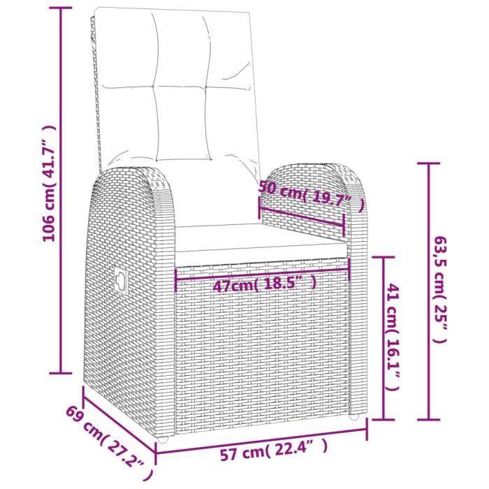 VidaXL Ensemble à dîner de jardin et coussins 7pcs Noir Résine tressée 3157602