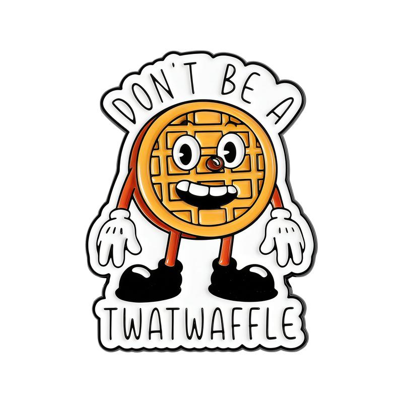 Don t Be A Twatwaffle Enamel Pins Vintage Waffles Quotation Brooches Lapel Badges Funny Puns Jewelry Gift for Friends