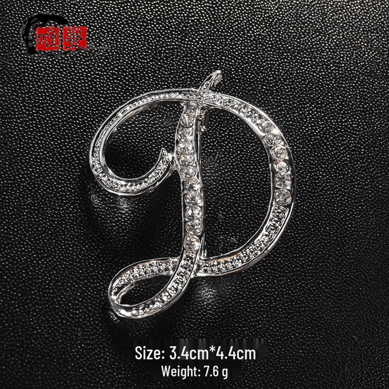 Men's Suit Jacket Brooch: Elegant English Letter Pin for a Stylish Touch